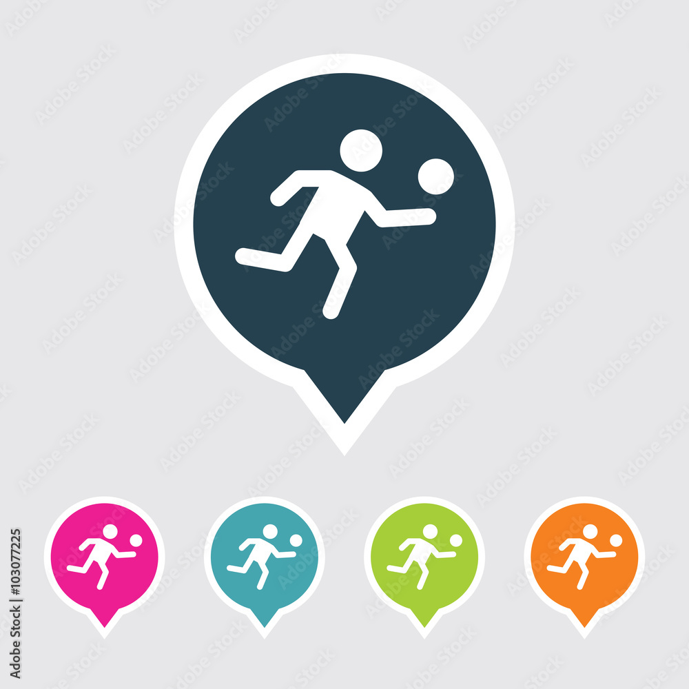 Very Useful Editable Volleyball Icon on Different Colored Pointer Shape. Eps-10. Very Useful Editable Volleyball Icon on Different Colored Pointer Shape. Eps-10.
