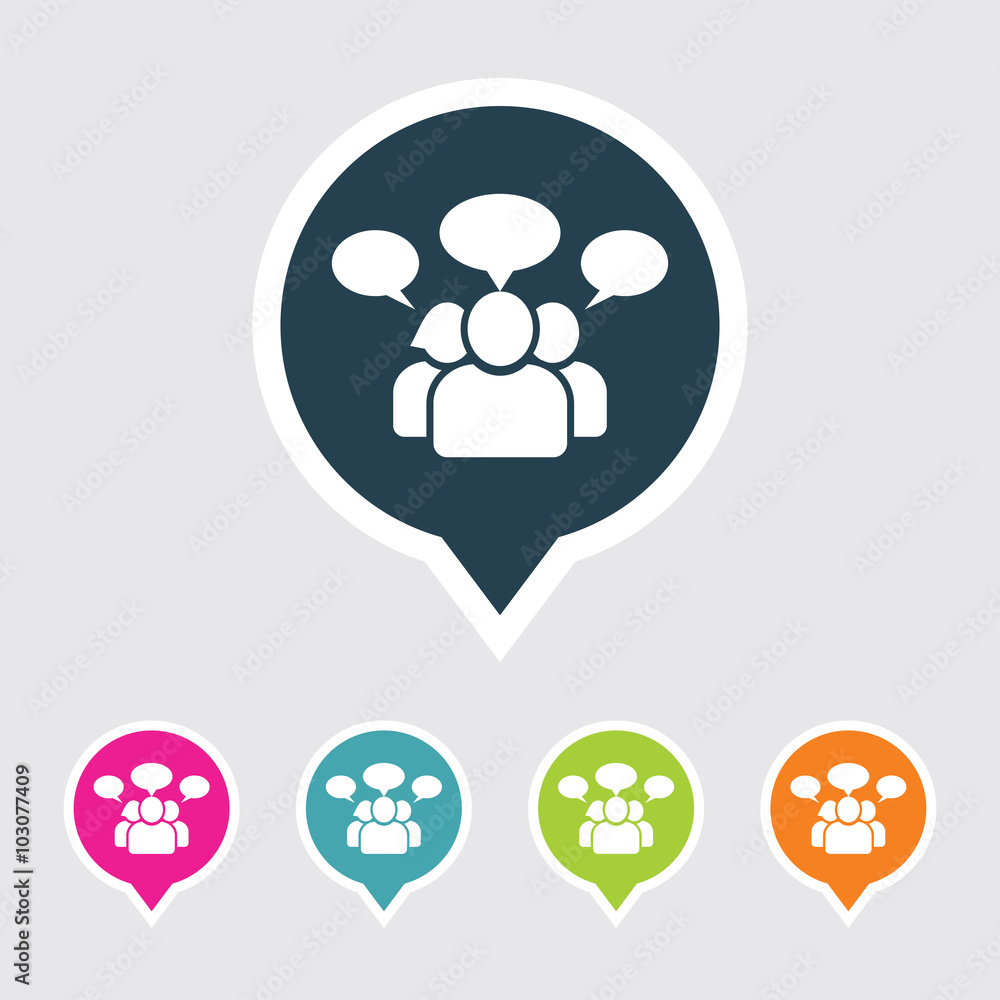 Very Useful Editable Team Icon on Different Colored Pointer Shape. Eps-10. Very Useful Editable Team Icon on Different Colored Pointer Shape. Eps-10.