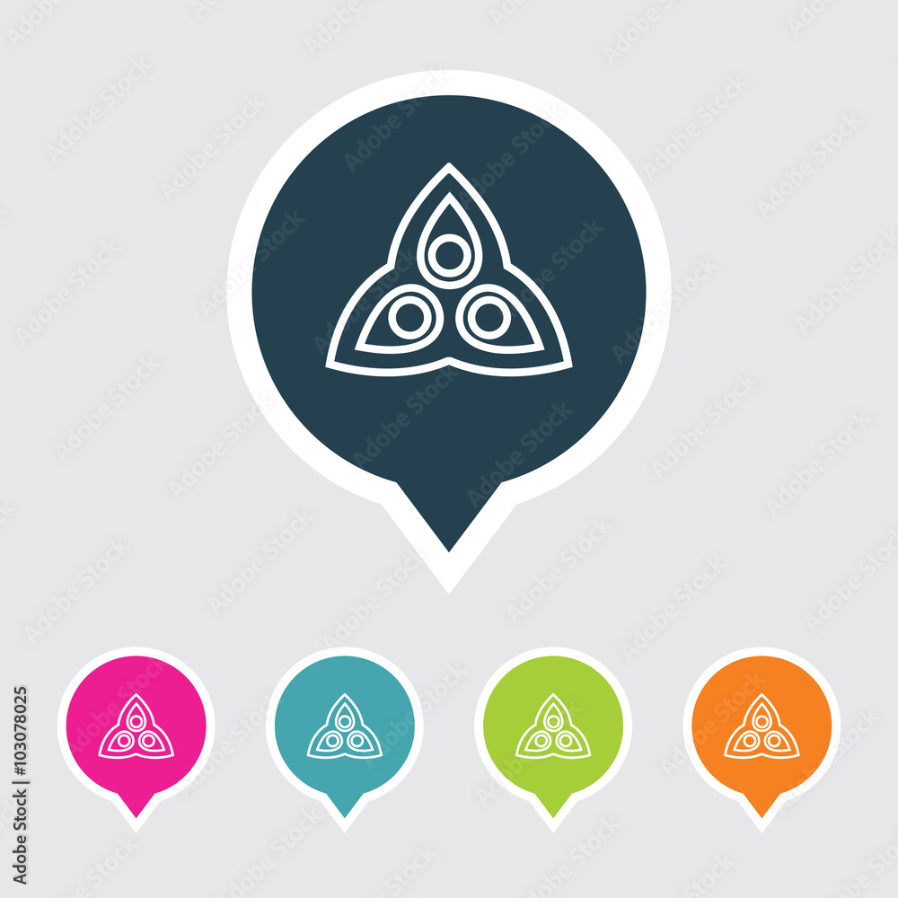 Very Useful Editable Design Element Icon on Different Colored Pointer Shape. Eps-10. Very Useful Editable Design Element Icon on Different Colored Pointer Shape. Eps-10.