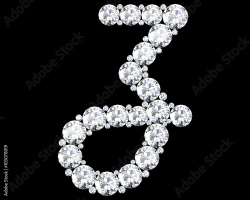 A stunning beautiful "Z" set in diamonds. V. 9