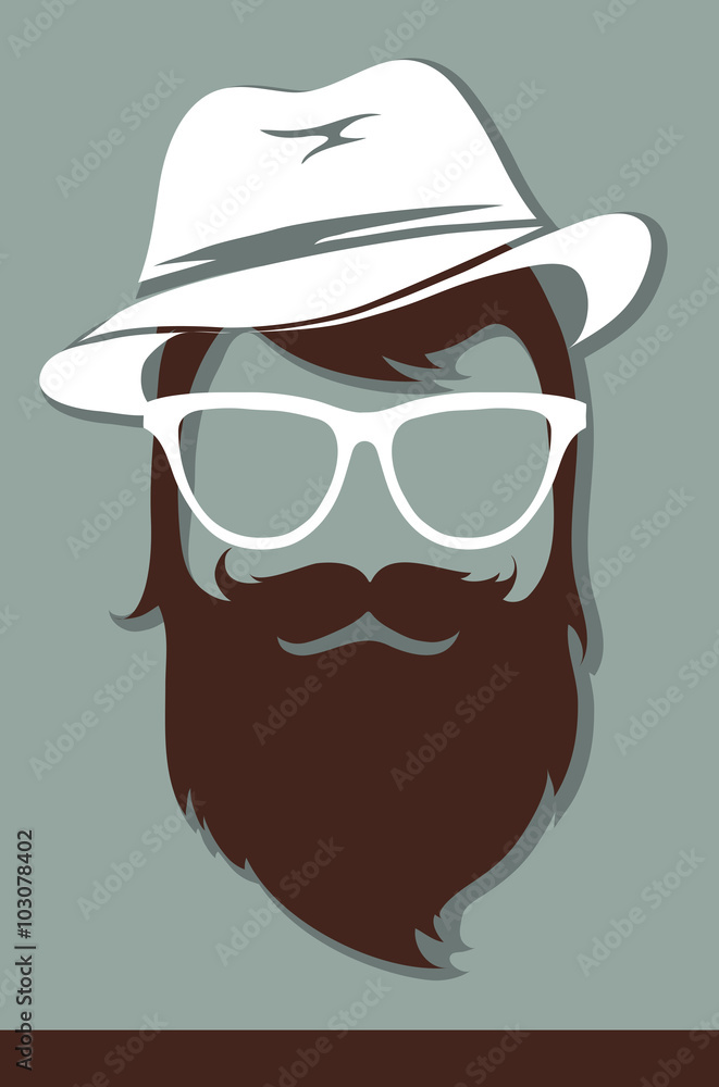 Vector illustrations -- male avatar, hipster look Vector illustrations -- male avatar, hipster look
