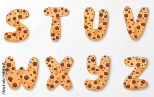 Alphabet on cookies design