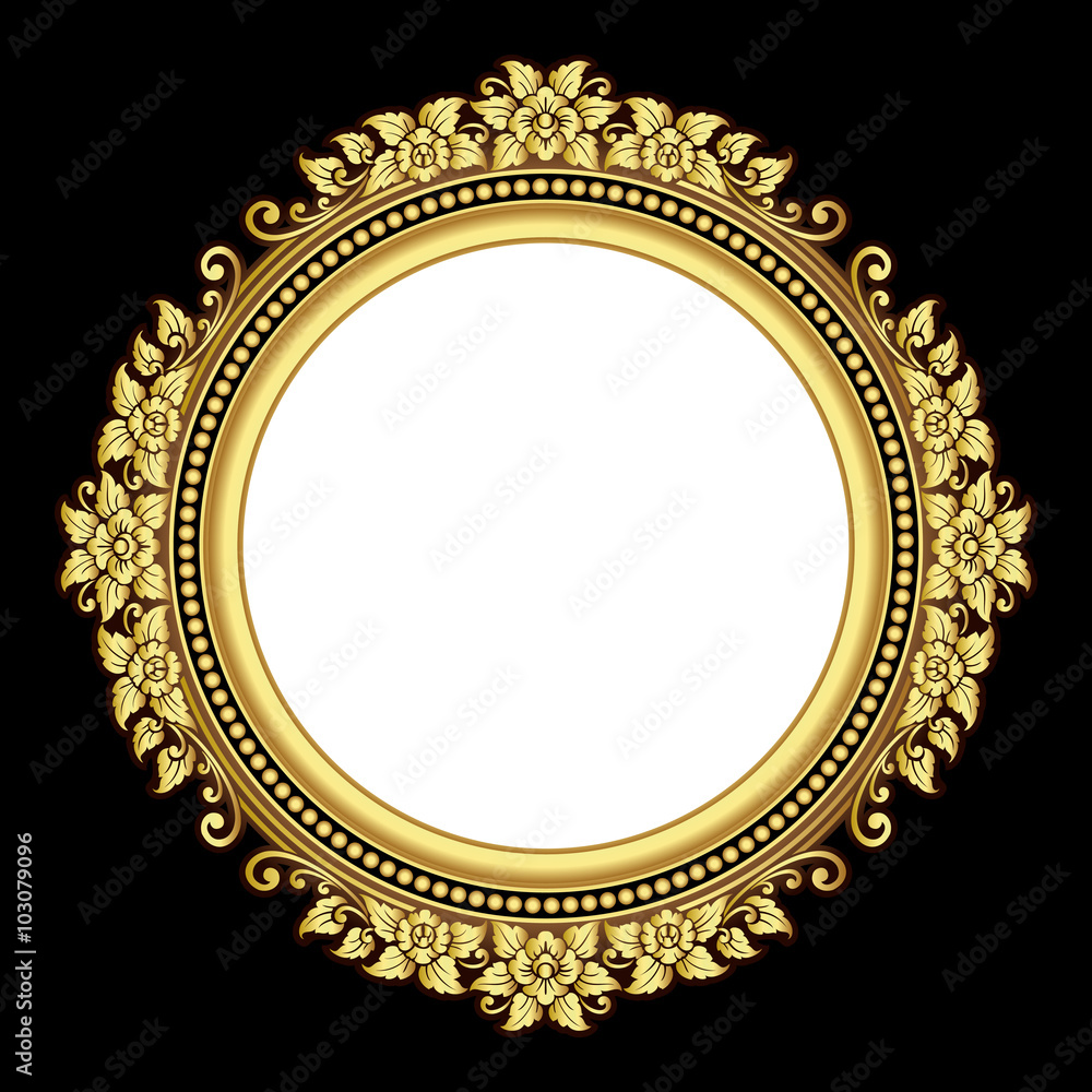 Vector vintage border frame logo engraving with retro ornament pattern ...
