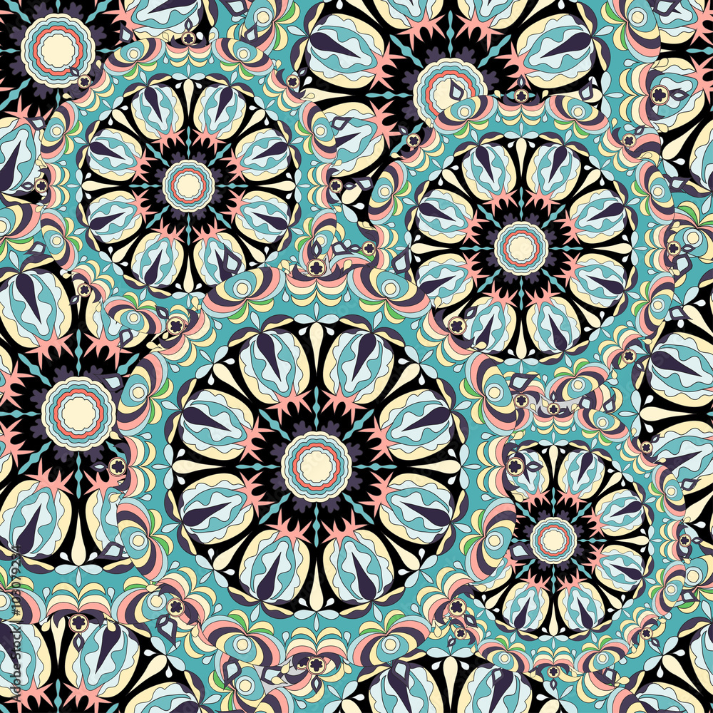 Ornament beautiful seamless pattern with mandala. vector illustration
