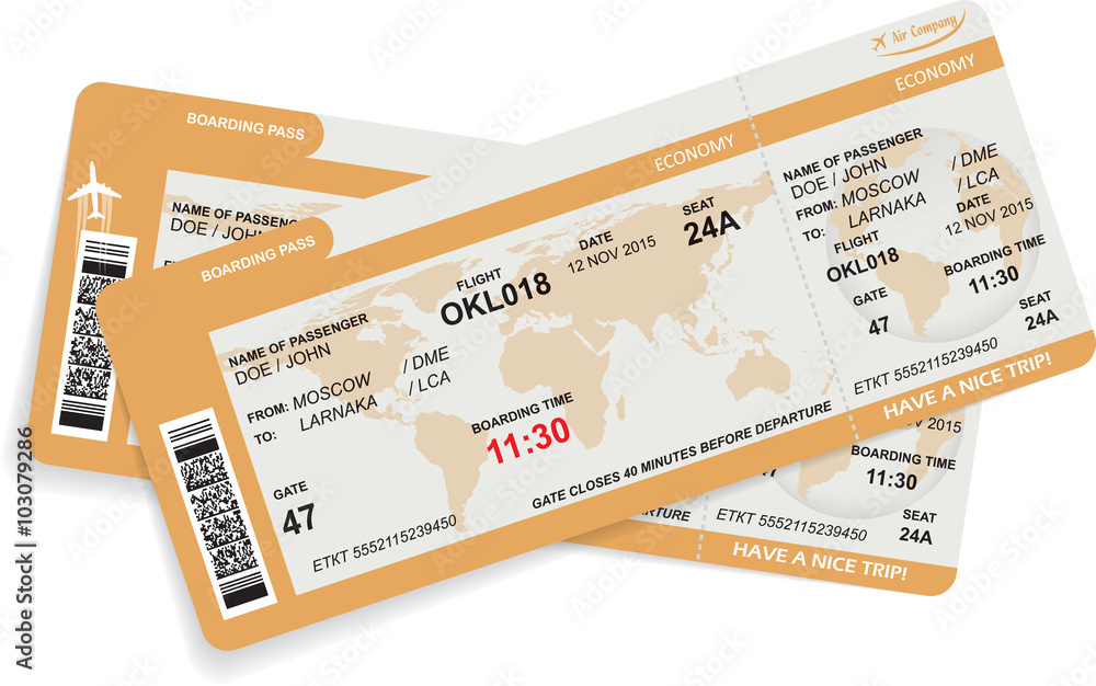 Vector illustration of airline boarding pass Stock Vector | Adobe Stock