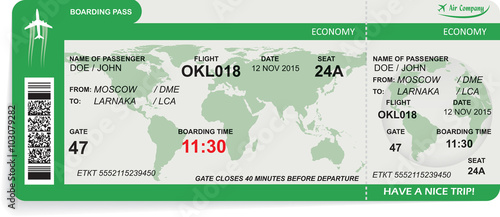 Vector illustration of airline boarding pass