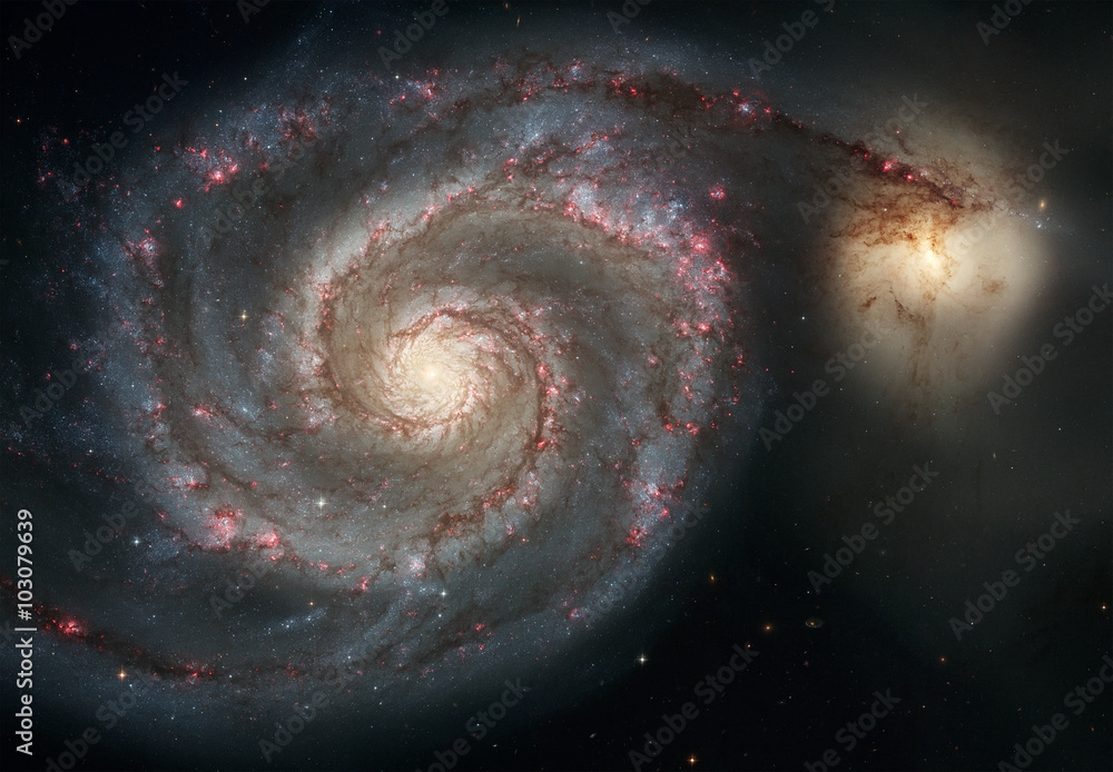 Fototapeta premium Whirlpool Galaxy. Graceful arms of the majestic spiral galaxy.