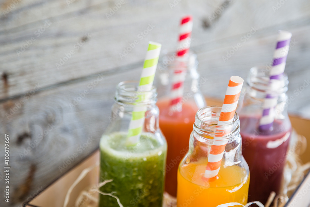 Selection of colorful smoothies Selection of colorful smoothies