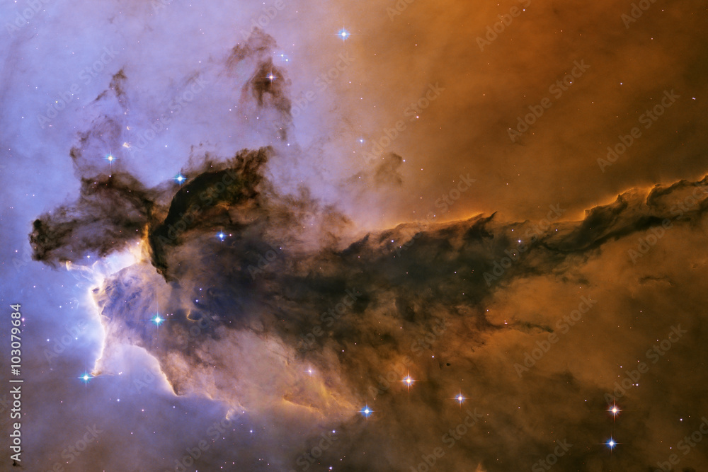 Eagle Nebula. Gas and dust rises from the stellar nursery. - obrazy, fototapety, plakaty 