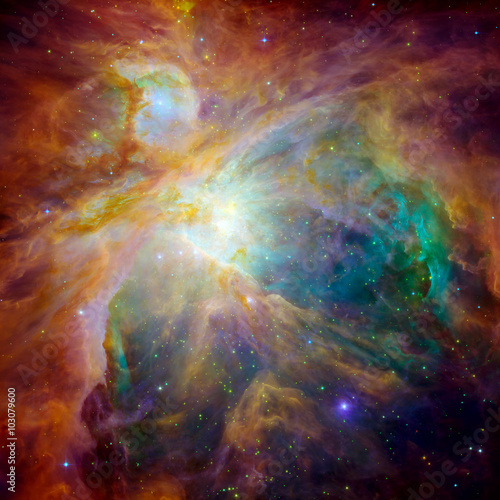 Fototapeta Naklejka Na Ścianę i Meble -  Hubble panoramic view of Orion Nebula reveals thousands of stars