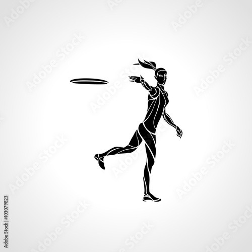 Female player is throwing flying disc