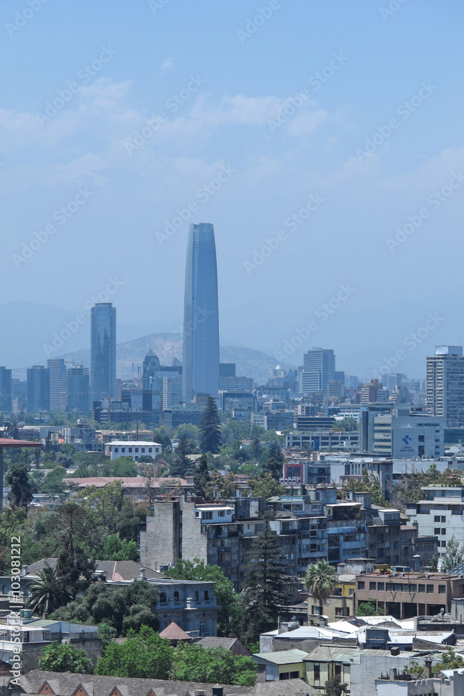 Panoramic of Santiago de Chile, Chile.