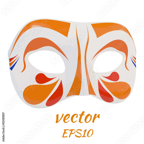Bright carnival mask on a white background. Vector