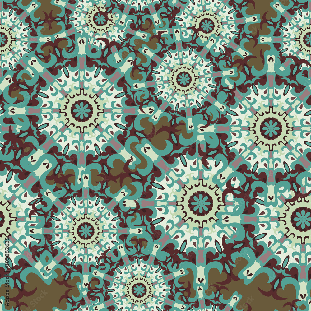 Mandalas. Seamless pattern. Vintage decorative elements. Vector illustration