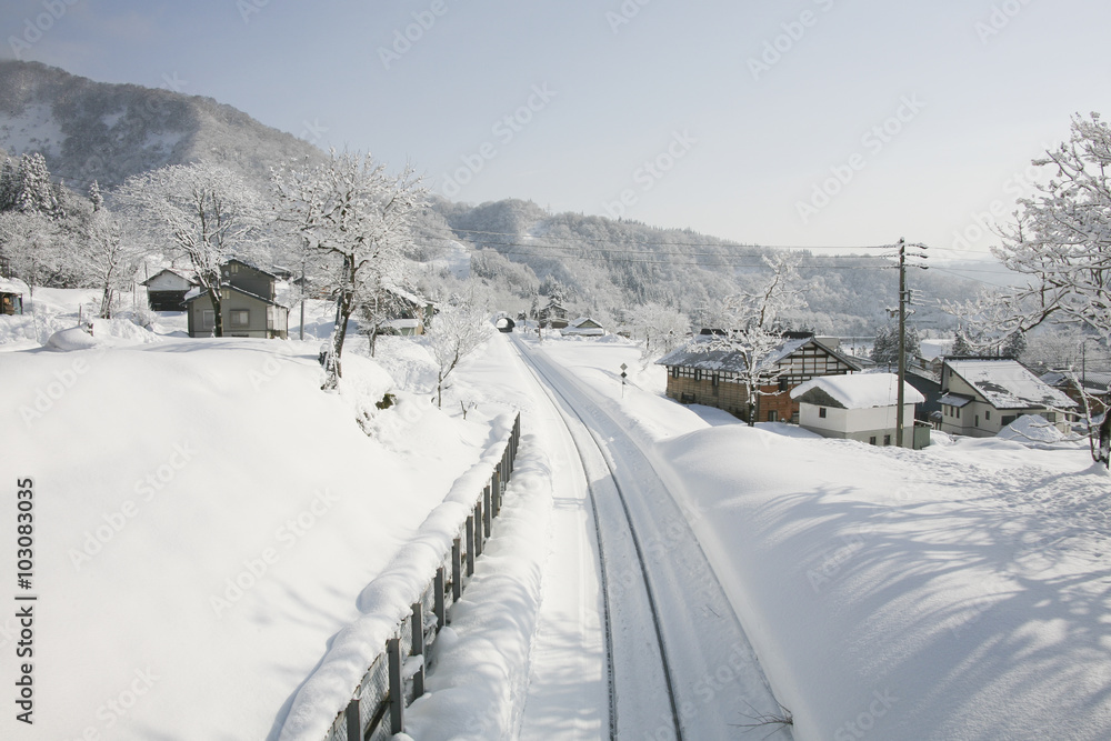 Winter landscape, Nagano, Japan