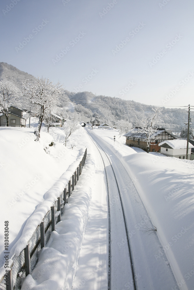 Winter landscape, Nagano, Japan