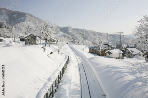 Winter landscape  Nagano  Japan