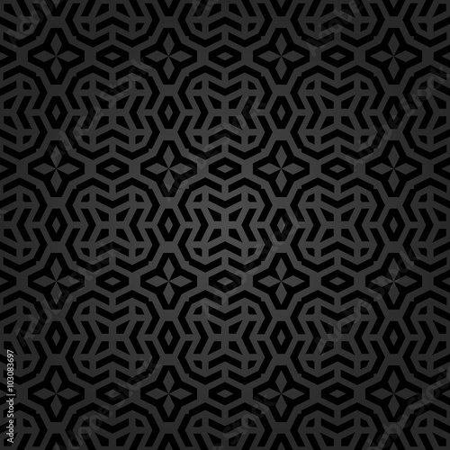 Seamless geometric dark pattern by stripes. Modern vector background with repeating lines