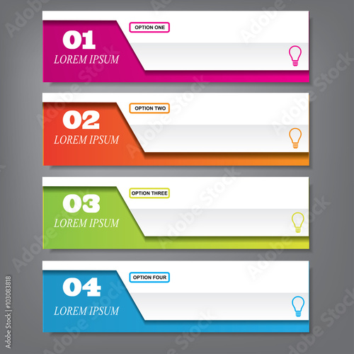 Modern design clean number banner with business concept used for website layout. Infographic. 