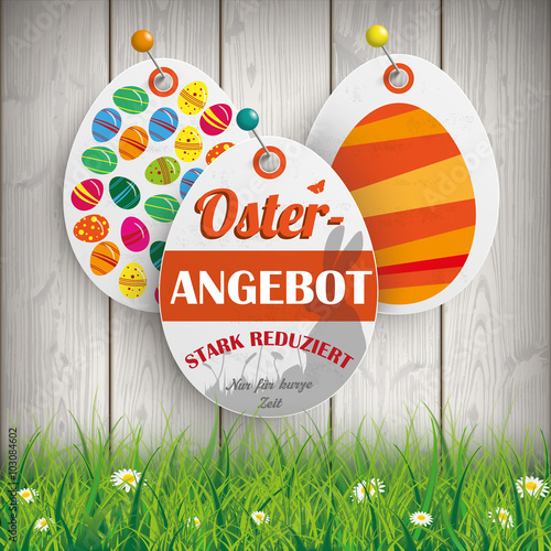 Oster Angebot Eggs Price Stickers Grass Pins