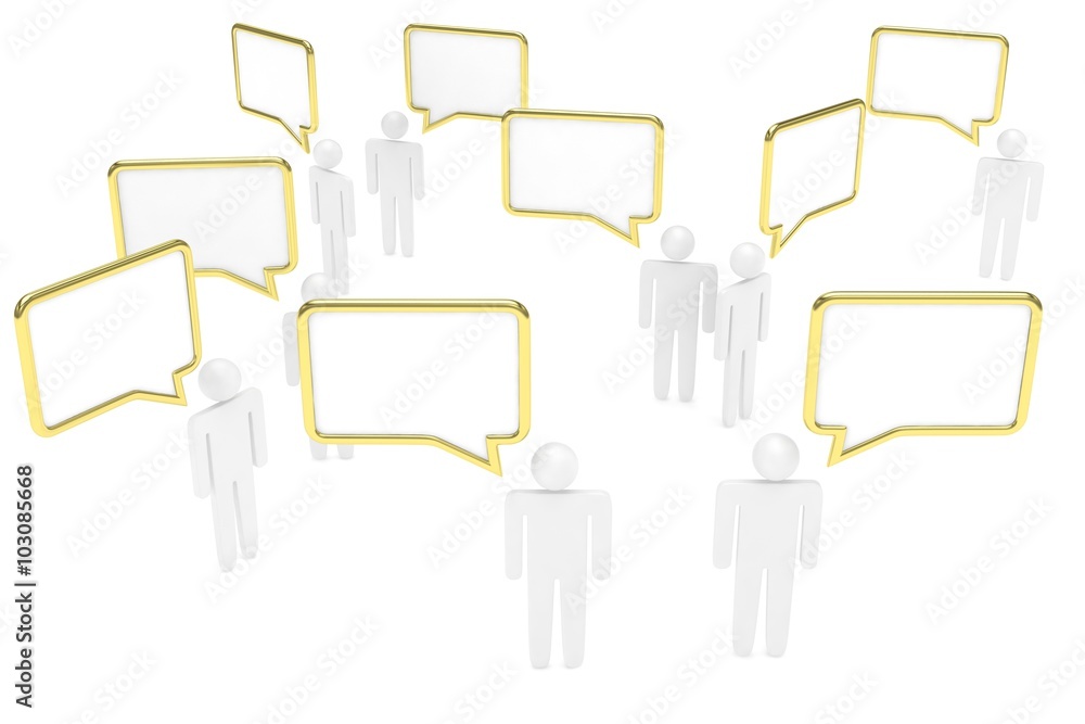 people with talk bubbles isolated over a white background people with talk bubbles isolated over a white background