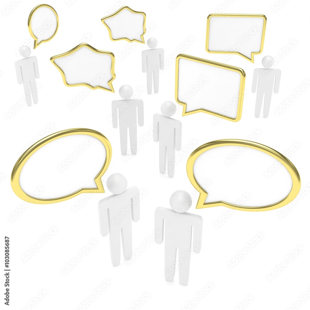 people with talk bubbles isolated over a white background people with talk bubbles isolated over a white background