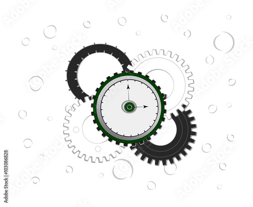 Watch with gears and stylish background