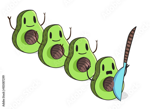 Shocked Avocado vector illustration