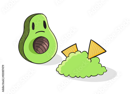 Shocked Avocado vector illustration
