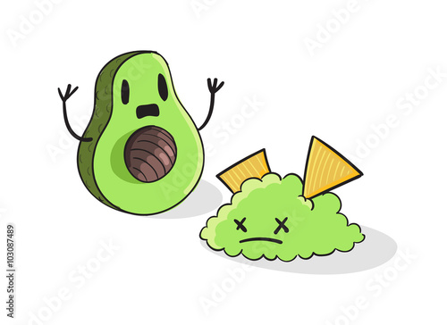 Shocked Avocado vector illustration