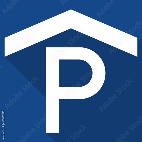 Parkplatz (Parkhaus, Parkgarage) | Zeichen | flach