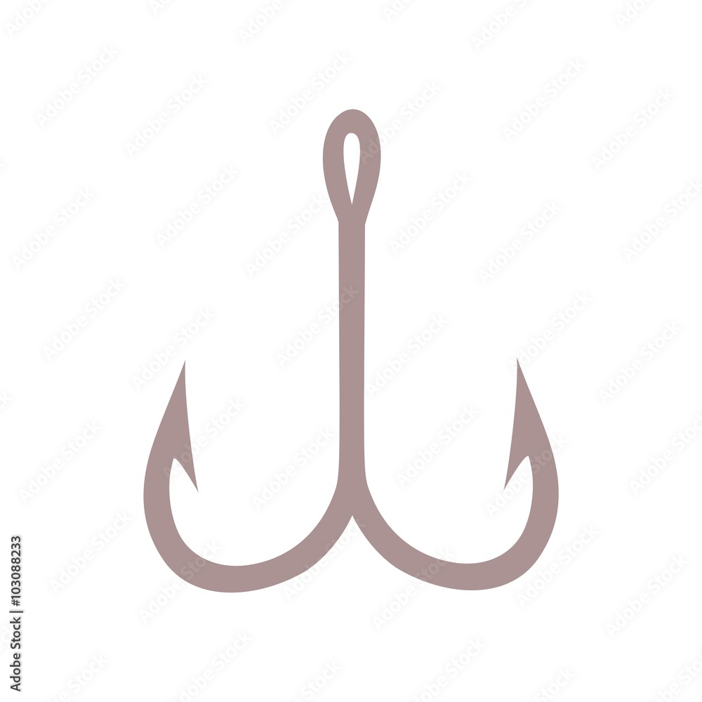 Fishing Hook, Barbed fish hook vector icon Fishing Hook, Barbed fish hook vector icon