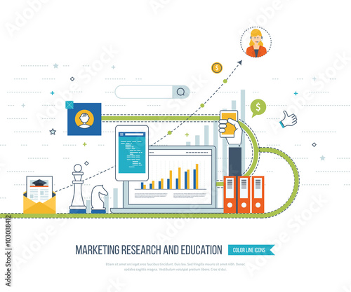 Market strategy analysis, online marketing research, business analytics and planning