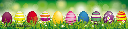 Easter Eggs Spring Background Header
