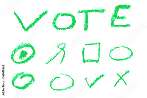 hand draw sketch of vote 