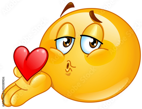 Blowing kiss male emoticon photo