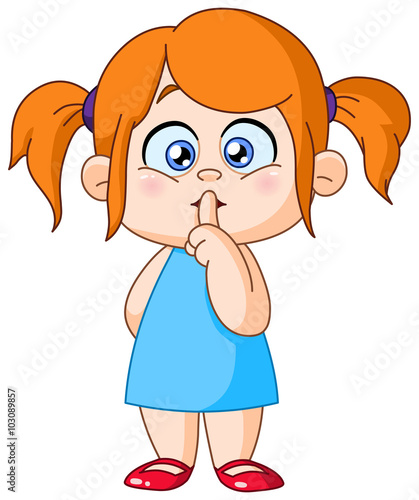 Finger on lips girl