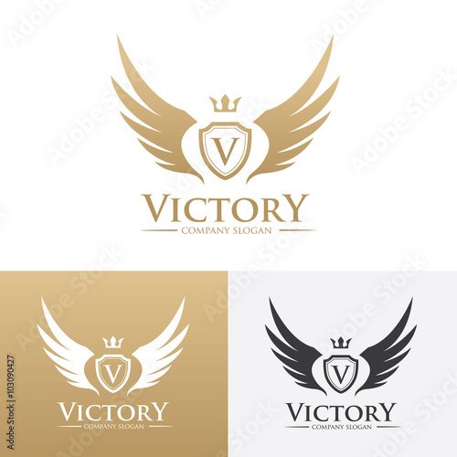 Victory logo,crest logo,v letter logo,Victorian logo,Vector logo template
