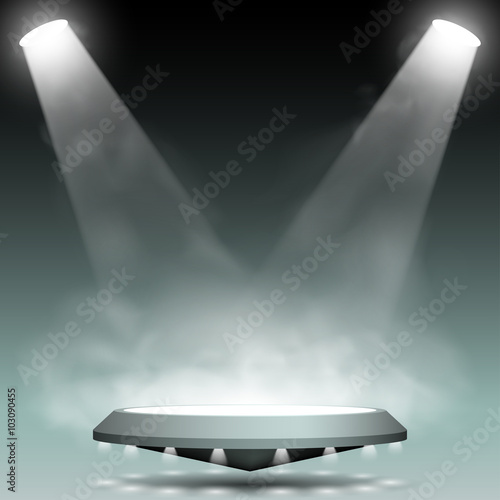 Two spotlights with fog effect