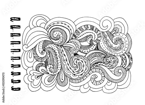 Abstract hand drawn ornament, background for your design