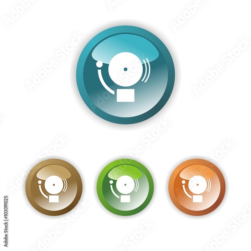 Icono de alarma. Señal sonora de emergencia. Ilustración vectorial