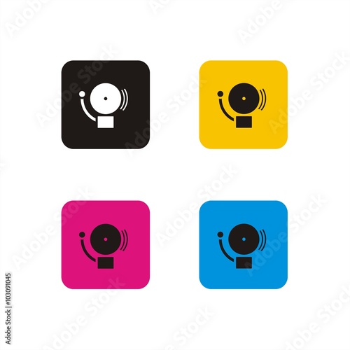 Icono de alarma. Señal sonora de emergencia. Ilustración vectorial