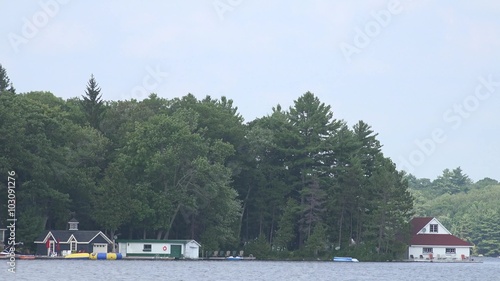 Wallpaper Mural Boathouses at Lake Muskoka, Ontario Torontodigital.ca