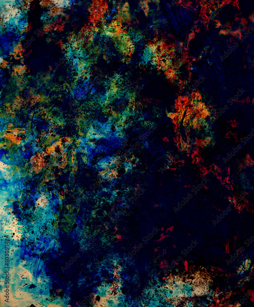 Color Abstract background and spots with color effect, computer collage.