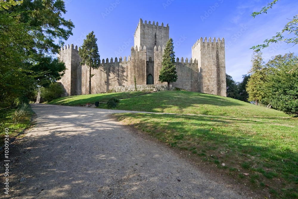 Guimaraes Castle, the most famous castle in Portugal, as it was the birth place of the first Portuguese King and the Portuguese nation. Unesco World Heritage Site. Guimaraes Castle, the most famous castle in Portugal, as it was the birth place of the first Portuguese King and the Portuguese nation. Unesco World Heritage Site.