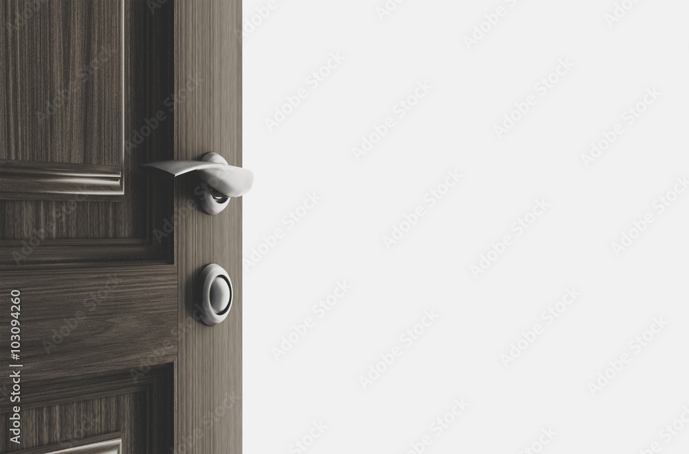 Fototapeta premium Porta in legno aperta serratura