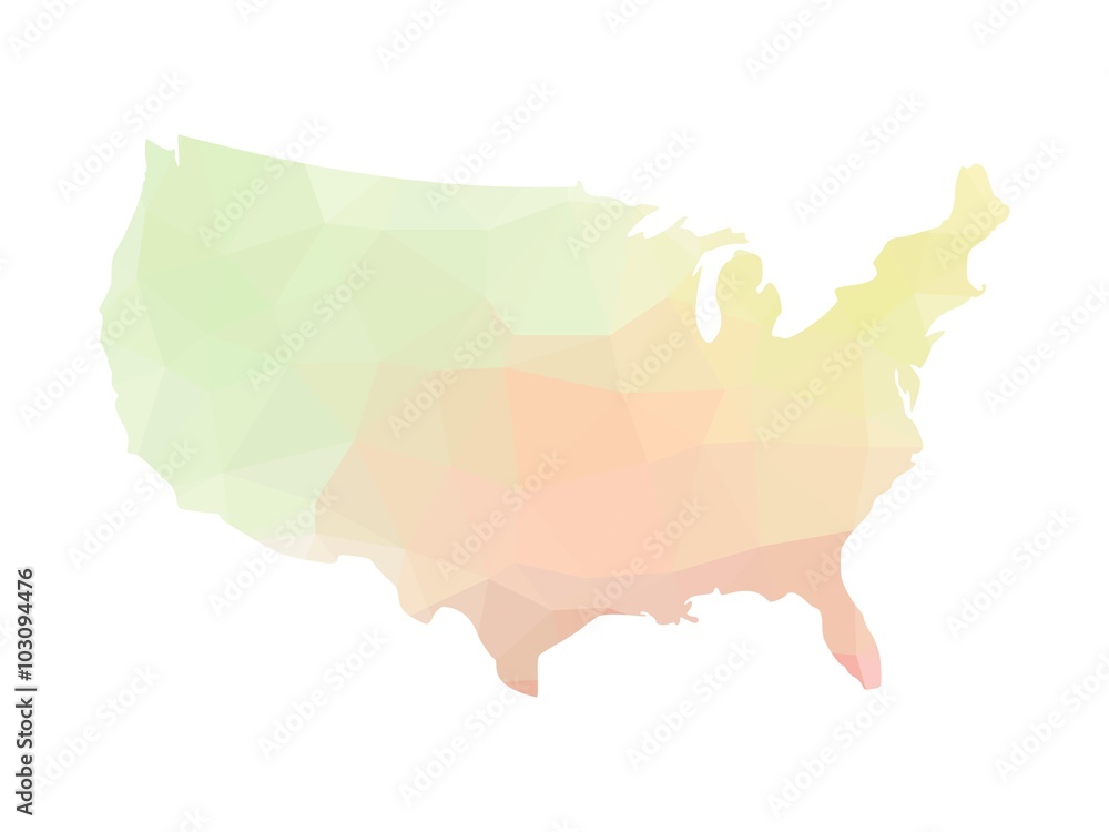 Low poly map of USA