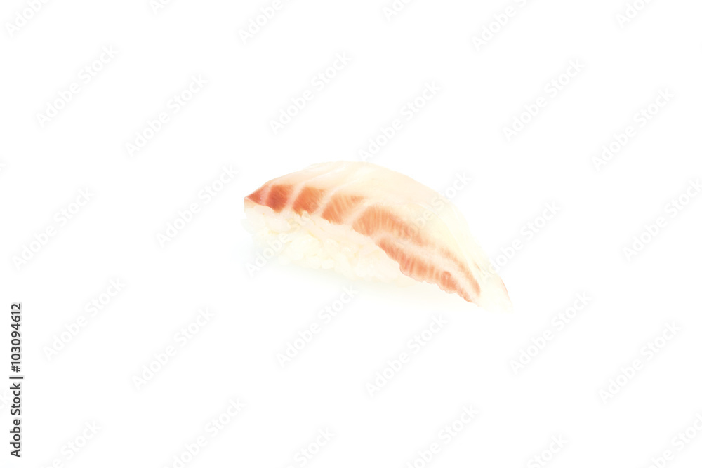 Izumidai, Nigiri, Sushi, auf weißem Hintergrund, Foodfotografie