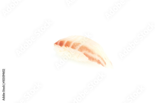 Izumidai, Nigiri, Sushi, auf weißem Hintergrund, Foodfotografie
