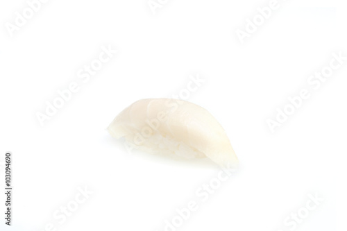 Mutsu, Nigiri, Sushi, auf weißem Hintergrund, Foodfotografie
